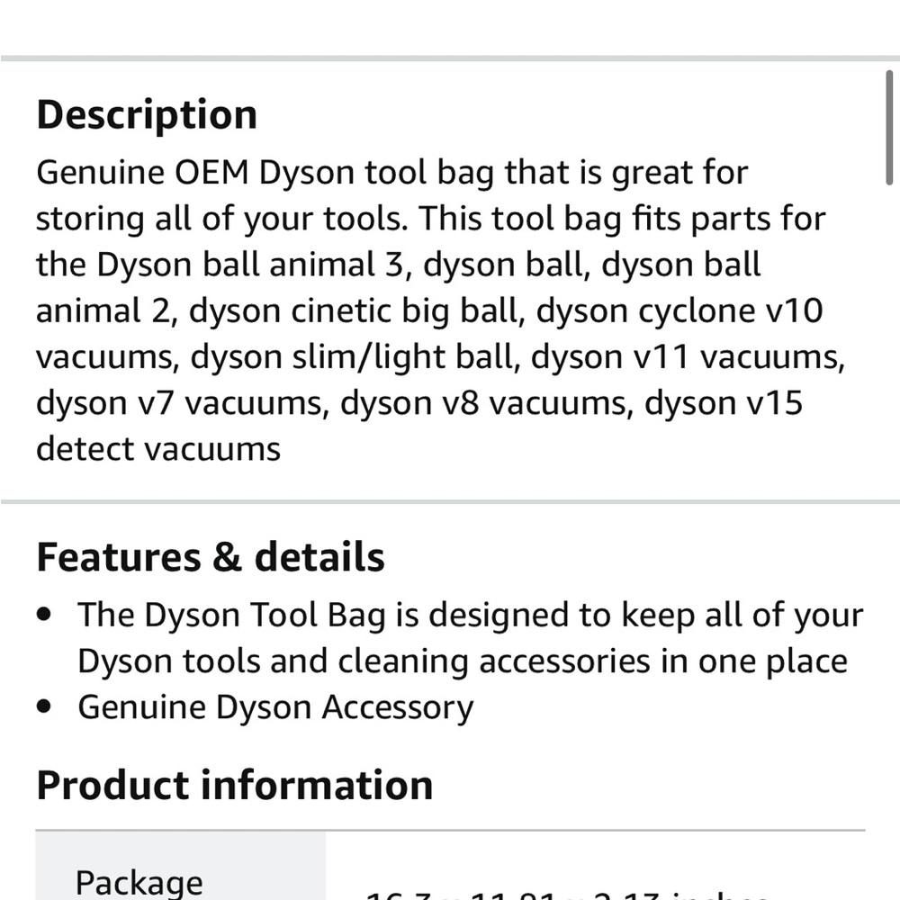 NWT NIB Genuine Dyson tool bag - Picture 4 of 4